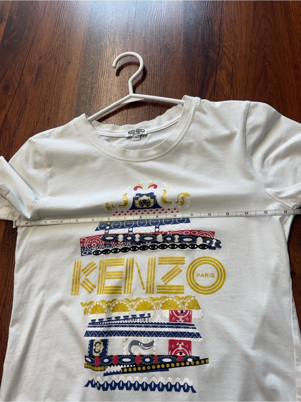 Kenzo Paris White Multicolor Graphic Logo Tee Small - Picture 6 of 8